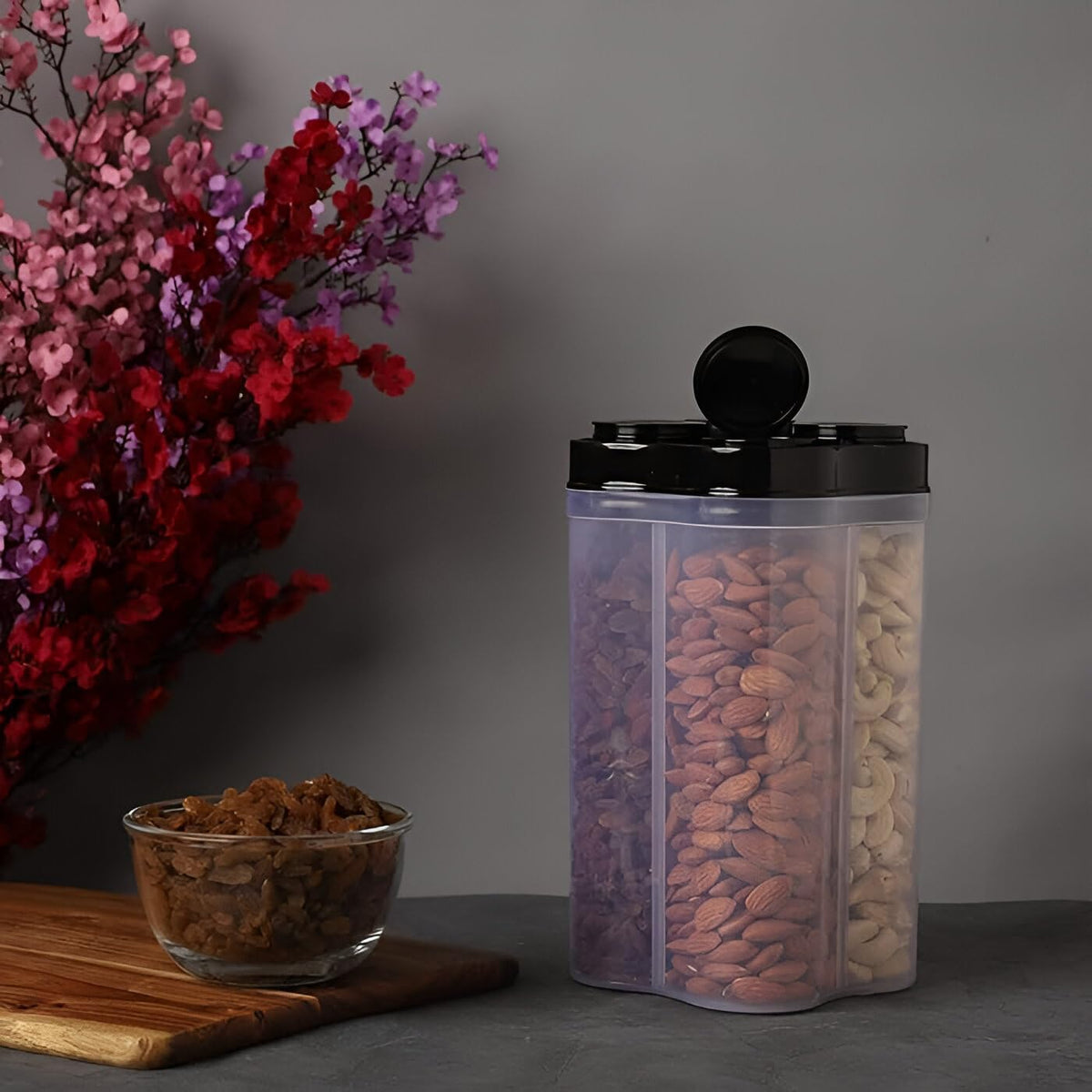 Neatora™ 4-in-1 Stackable Kitchen Storage Container Jar | Airtight Pulses, Cereals & Spices Storage Box (2400ml)